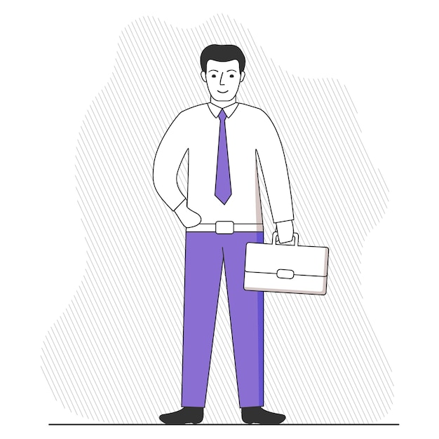 Vector businessman holding briefcase
