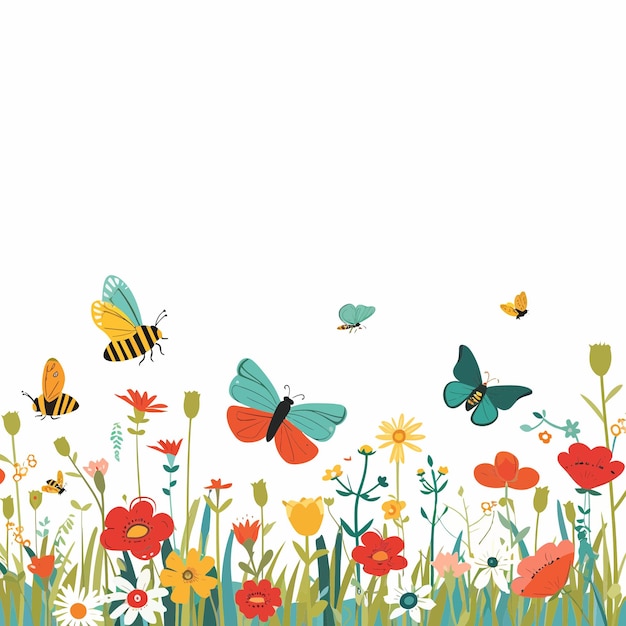 Vector butterflies and bees 4