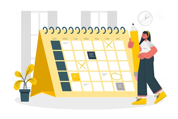 Vector calendar concept illustration