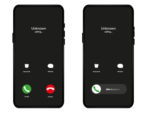 call screen layout, abstract incoming call window interface with hang and reject buttons. presentation and infographic templates. element for communication technologies and applications. vector
