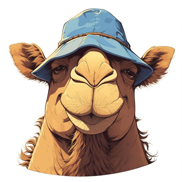 Vector a camel farmer cartoon style
