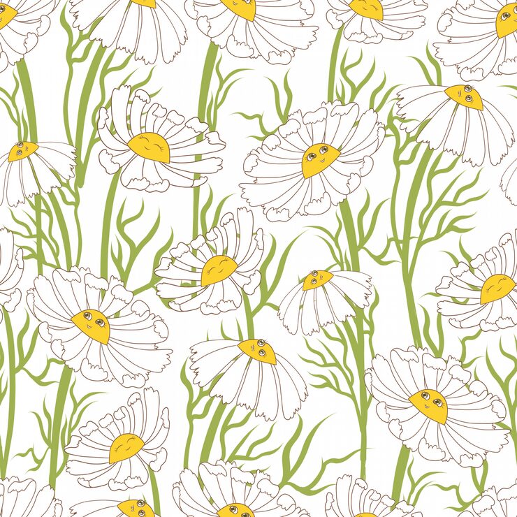 camomille seamless pattern