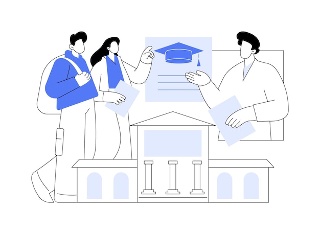 Vector campus visit isolated cartoon vector illustrations