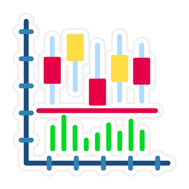 Vector candlestick chart vector icon can be used for infographics iconset