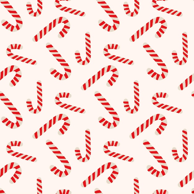 Vector candy canes seamless pattern vector illustration