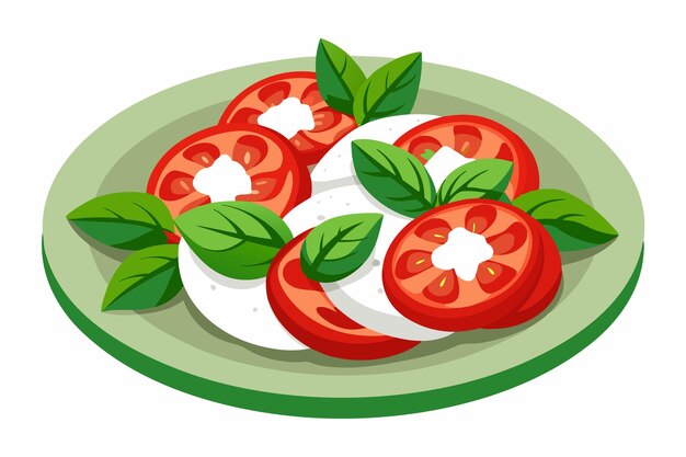 Vector caprese salad vector illustration on white background