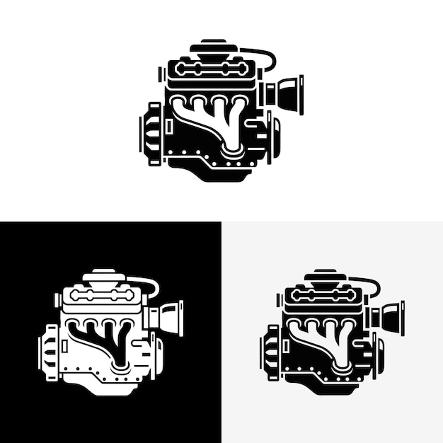 Vector car engine logo vector illustration