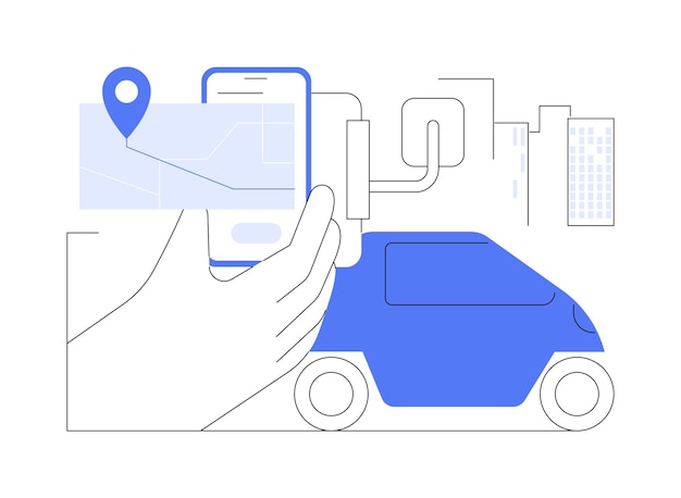 Vector car mount isolated cartoon vector illustrations