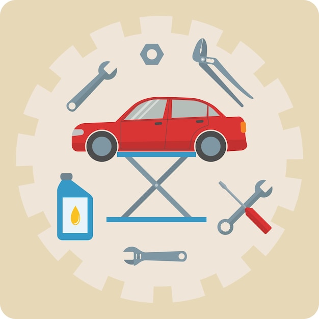 Vector car repair service icons