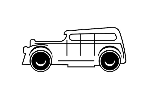 Vector car silhouettes line art vector on white background