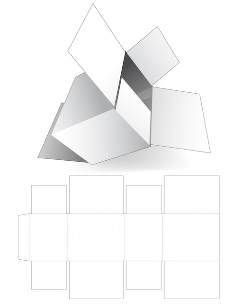 Vector cardboard carton die cut template