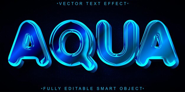 Vector cartoon aqua vector fully editable smart object text effect