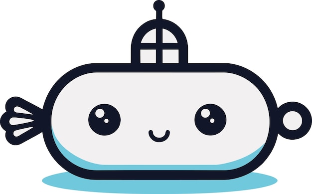 Vector a cartoon character with a little face and a small window