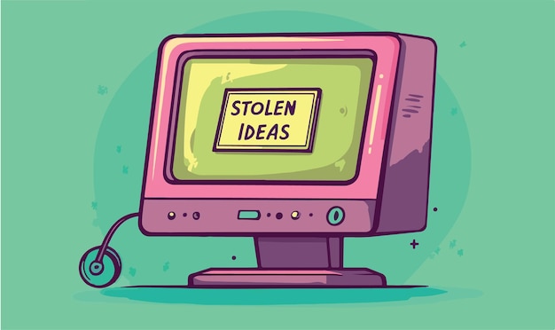 Vector cartoon characters engaging with a computer illustration