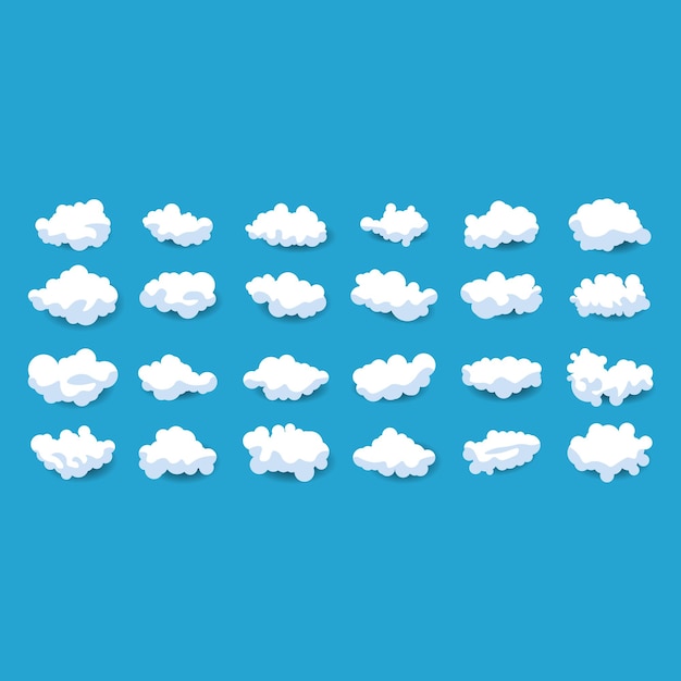 cartoon clouds modern icon ellements illustration vector new