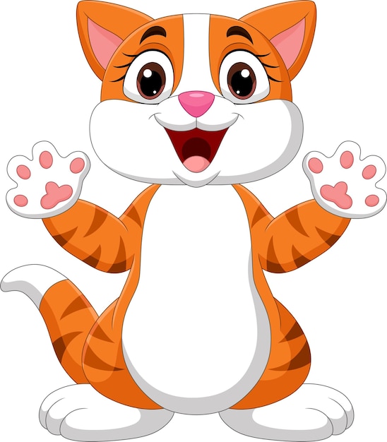 Vector cartoon funny cat