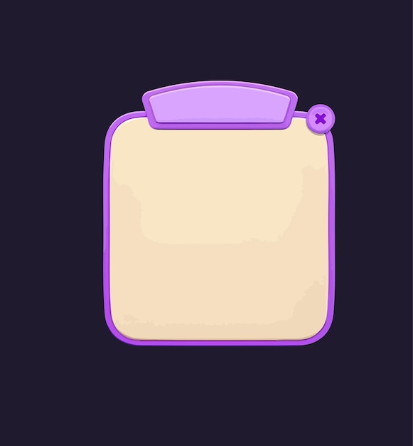 Vector cartoon game ui screen popup