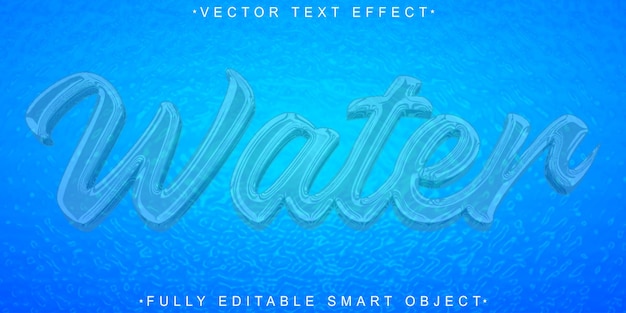 Vector cartoon liquid transparent water vector fully editable smart object text effect