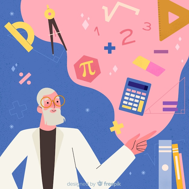 Vector cartoon math concept background