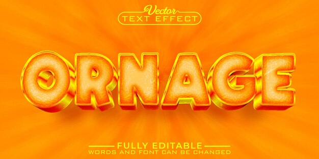 Vector cartoon orange vector editable text effect template