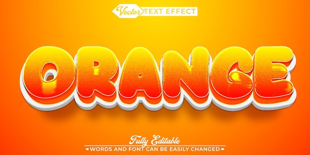 Vector cartoon orange vector fully editable smart object text effect