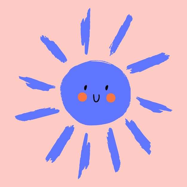 Vector a cartoon sun with a smiley face on it.