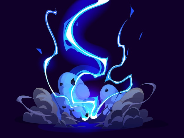 Vector cartoon thunder bolt effect electric lightning