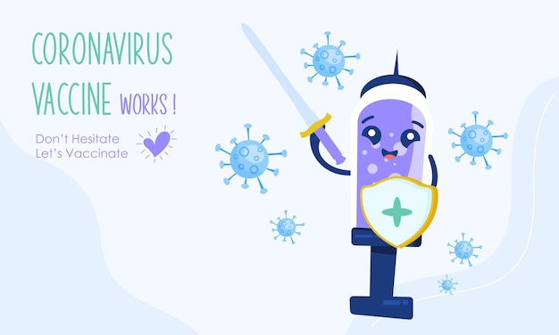 Vector cartoon vaccination campaign illustration vector design