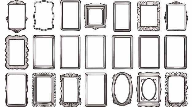 Vector cartoon vector frames for pcs tablets and smartphones