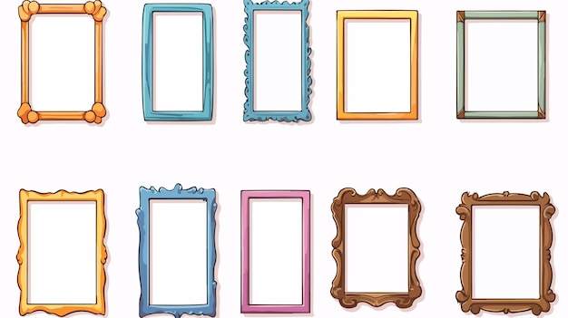 Vector cartoon vector frames for pcs tablets and smartphones