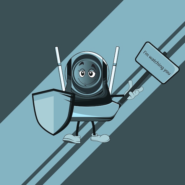 Vector cctv cartoon characters with face expression