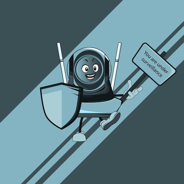 Vector cctv cartoon characters with face expression