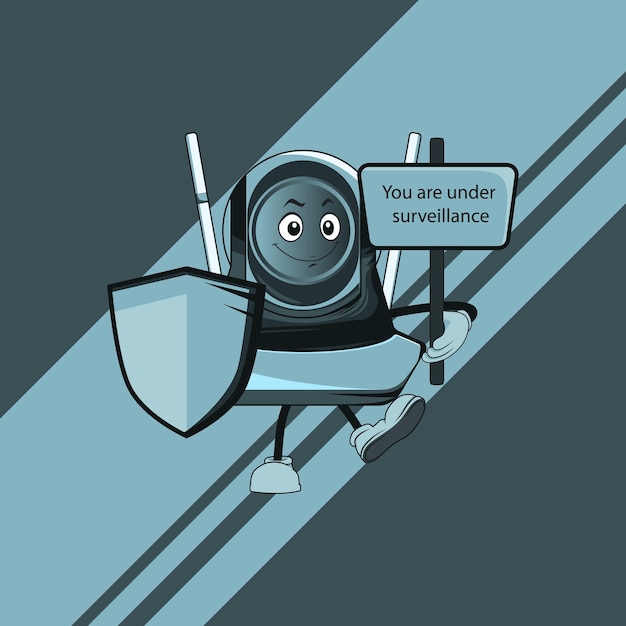 Vector cctv cartoon characters with face expression