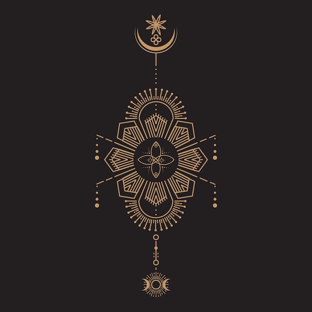 Vector celestial magic mystical and esoteric illustration