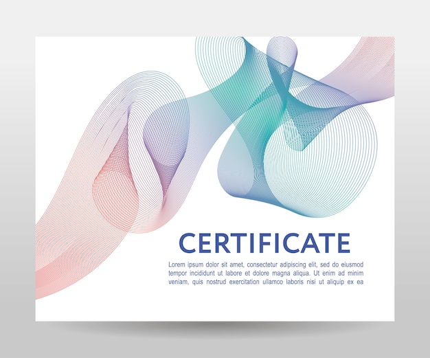 Vector certificate. template diplomas, currency.  gradient frame
