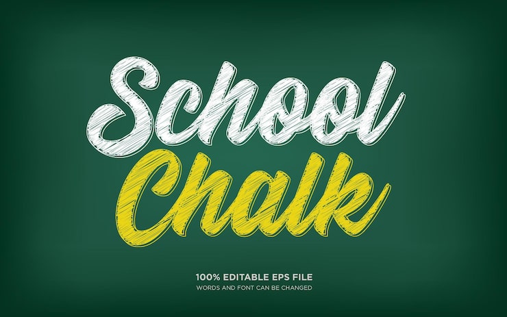 Chalk scribble editable text style effect