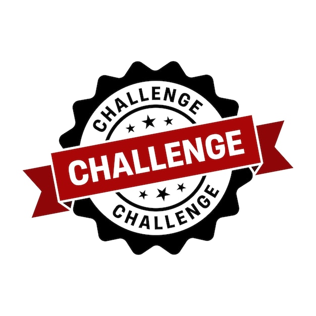 Vector challenge stampchallenge round sign with ribbon