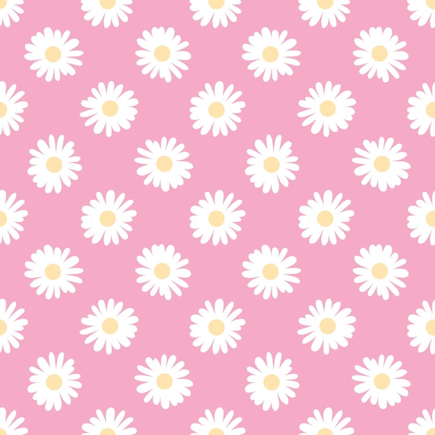 chamomile pattern, vector seamless background. vector illustration