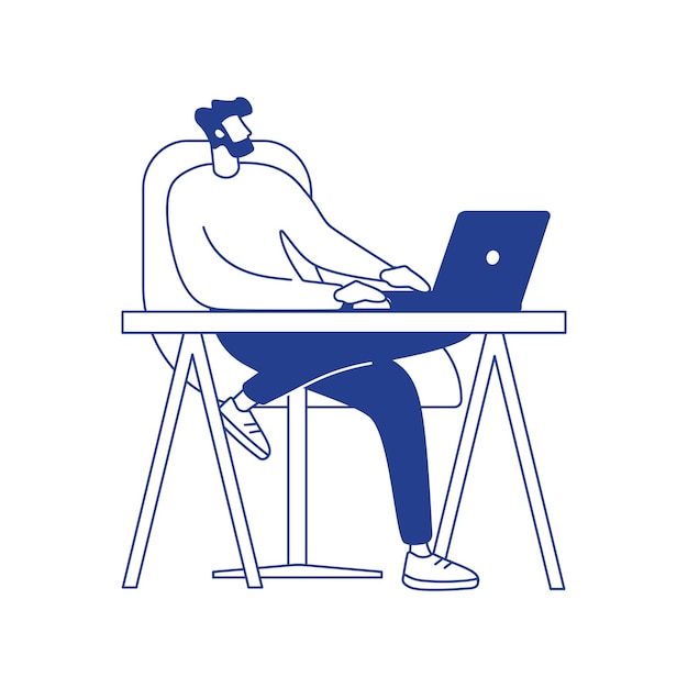 Vector character outline illustrations linear art vector graphic resources