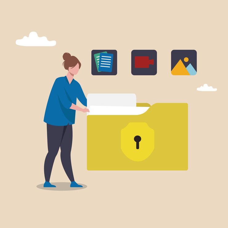 Characters using Cyber Security Services to Protect Personal Data