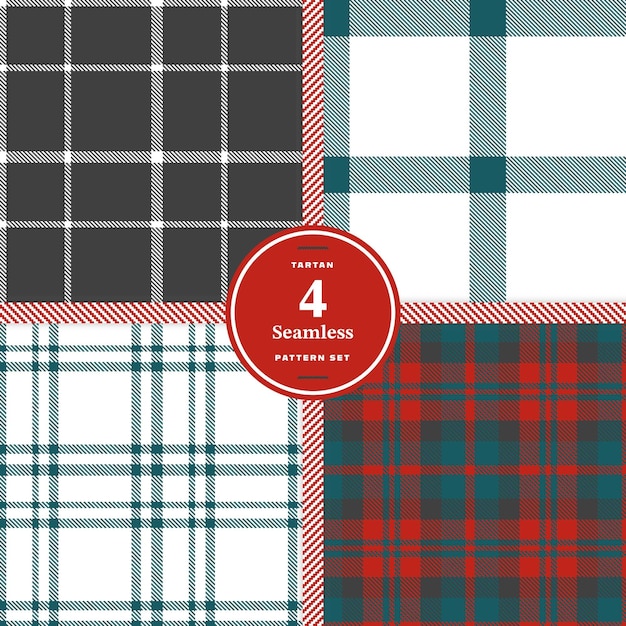 Vector charcoal grey white cool grey and pale grey seamless pattern set of 4