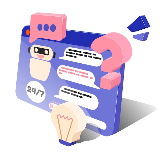 Vector chat bot, virtual assistant.