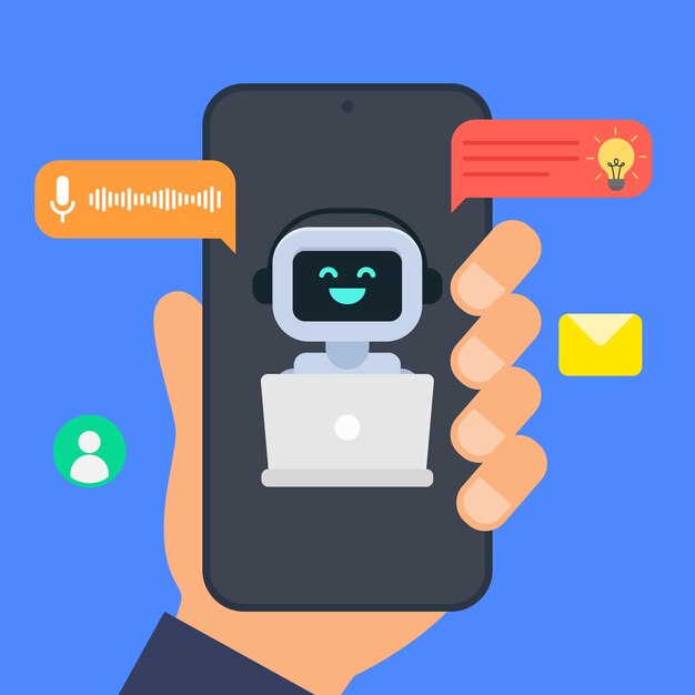 Vector chatbot character vector illustration