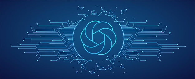 Vector chatbot with artificial intelligence language model of open ai for conversation technological network connection of lines with points internet network