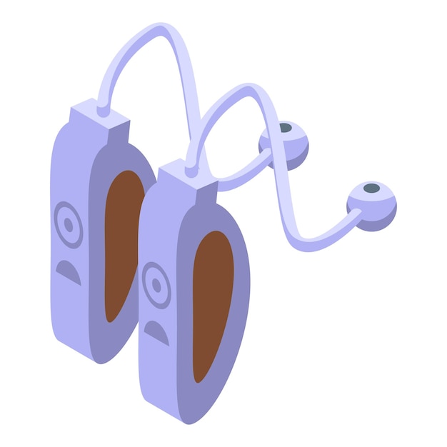 Vector check deaf device icon isometric vector aid ear loss hearing week