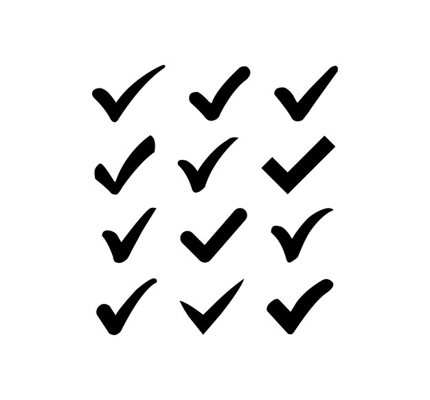 Vector check mark icon button set check box icon with right and wrong buttons and yes or no checkmark icon
