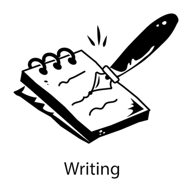 Vector check out glyph icon of writing