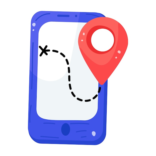 Vector check this flat sticker of mobile navigation