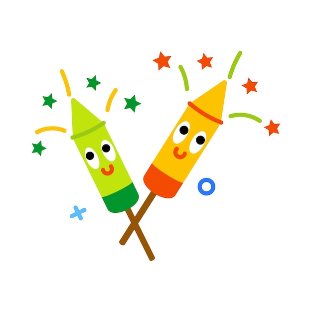 Vector check this flat sticker of wedding fireworks