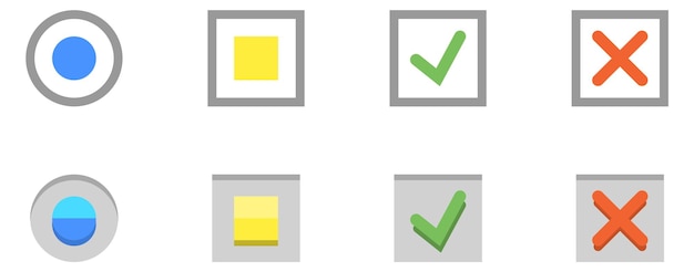 Vector checkboxes and radio buttons color user interface element